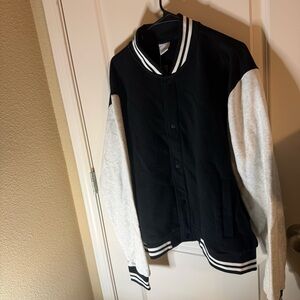 Little Bipsy Varsity Jacket Black Gray Snap Front Size XXL NWT